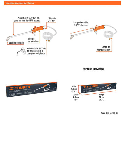 Pistola de aluminio limpieza de máquinas