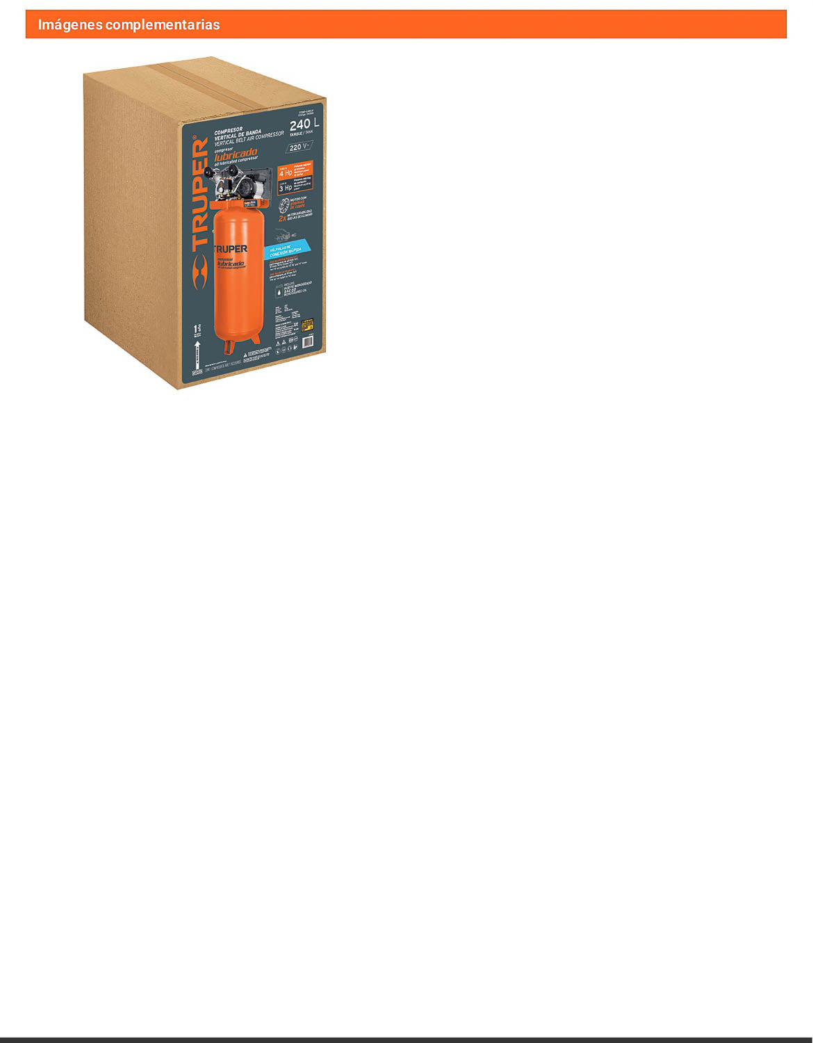 Compresor de banda 240 L 220V