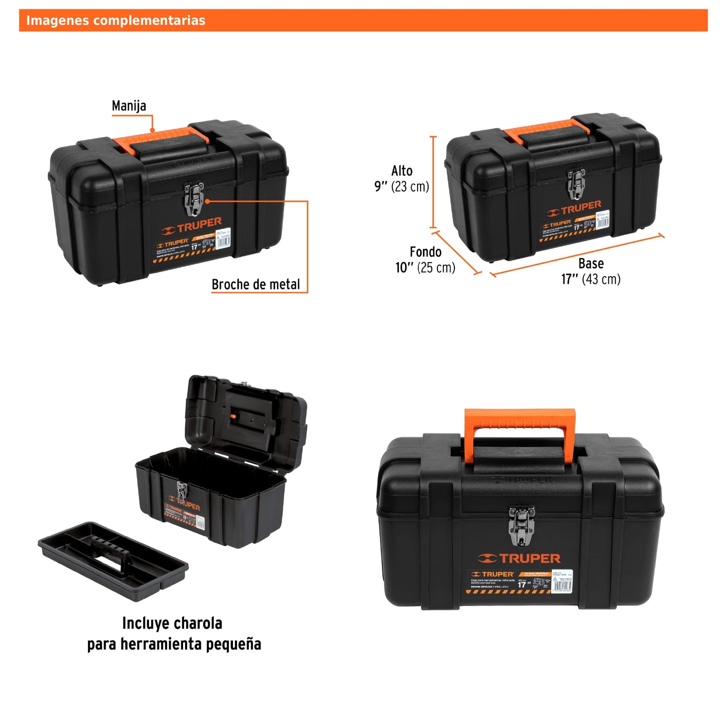 Caja para Herramienta de 17 Industrial con Broches Metálicos