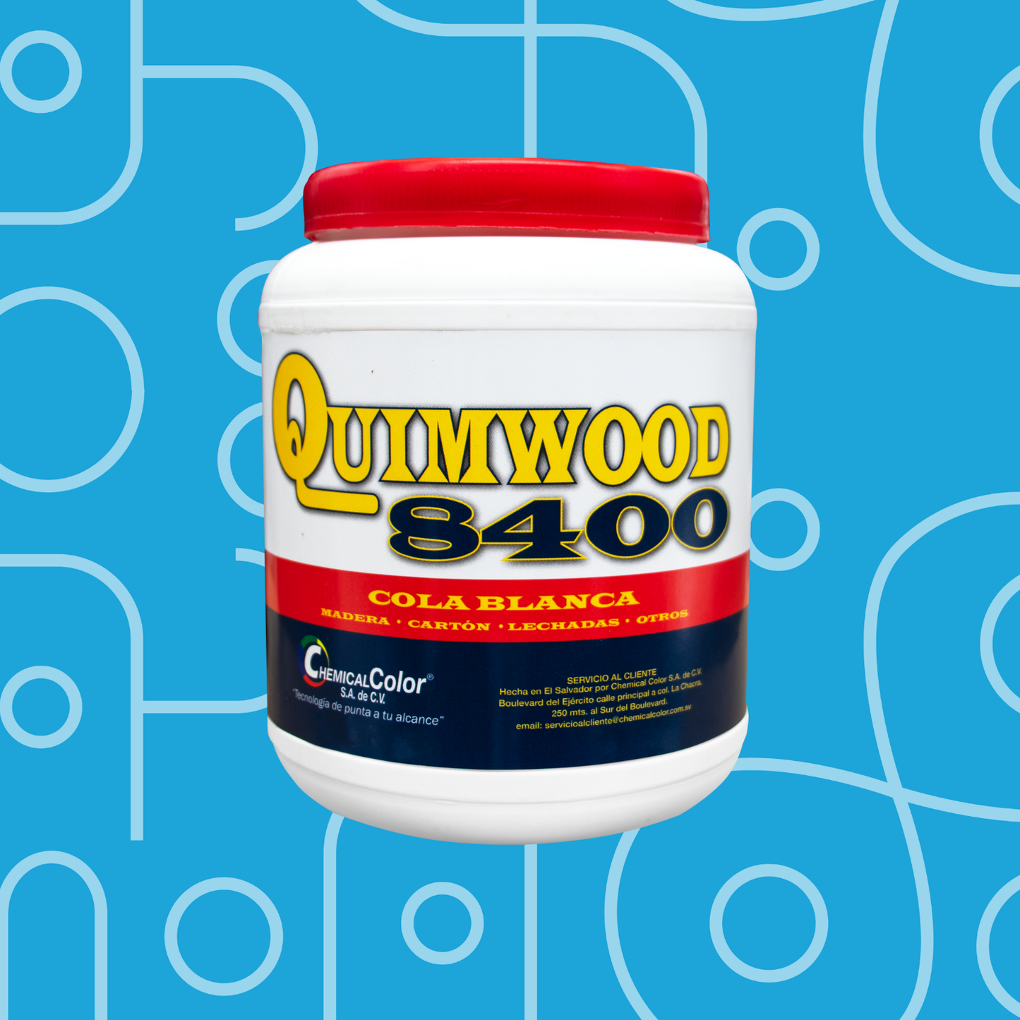 Pega blanca Quimwood 8400 para madera, papel y cartón con acabado transparente