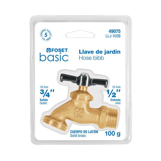 Llave para Manguera, Latón, 100 gr, 1/2", Blíster