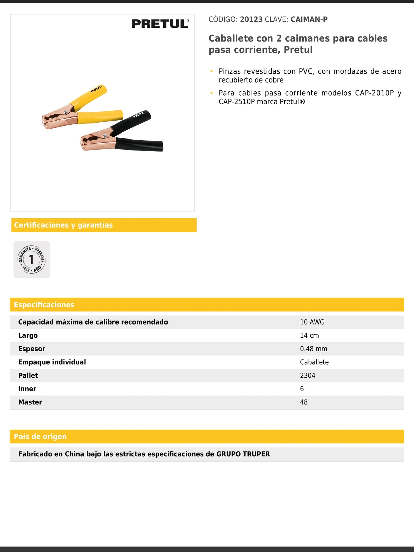 Caballete con 2 caimanes para cables pasa corriente