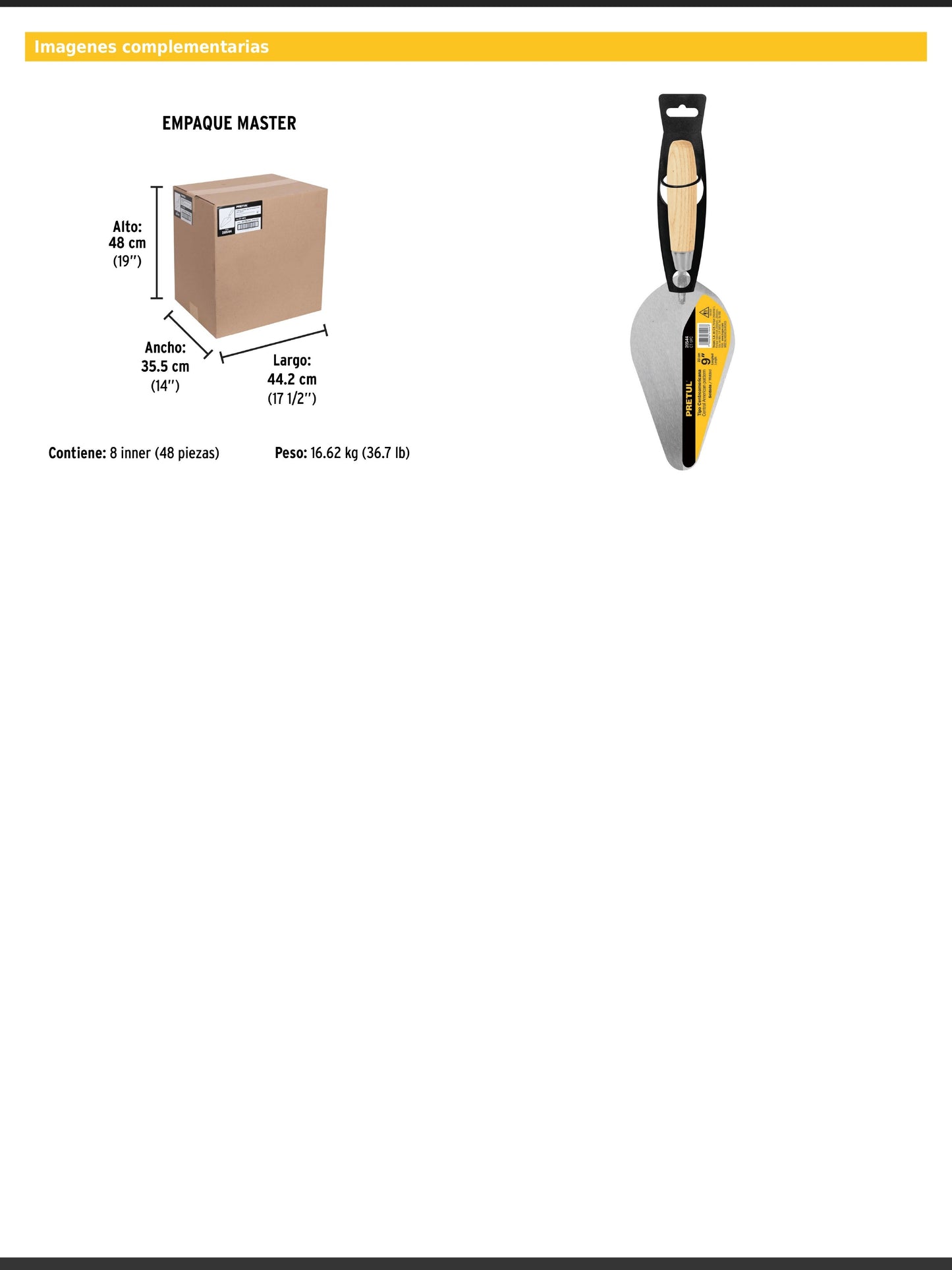 Cuchara para albañil de 9 pulgadas tipo Centroamericana