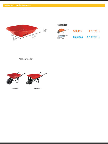 Concha metálica calibre 23 para carretillas CAP-40