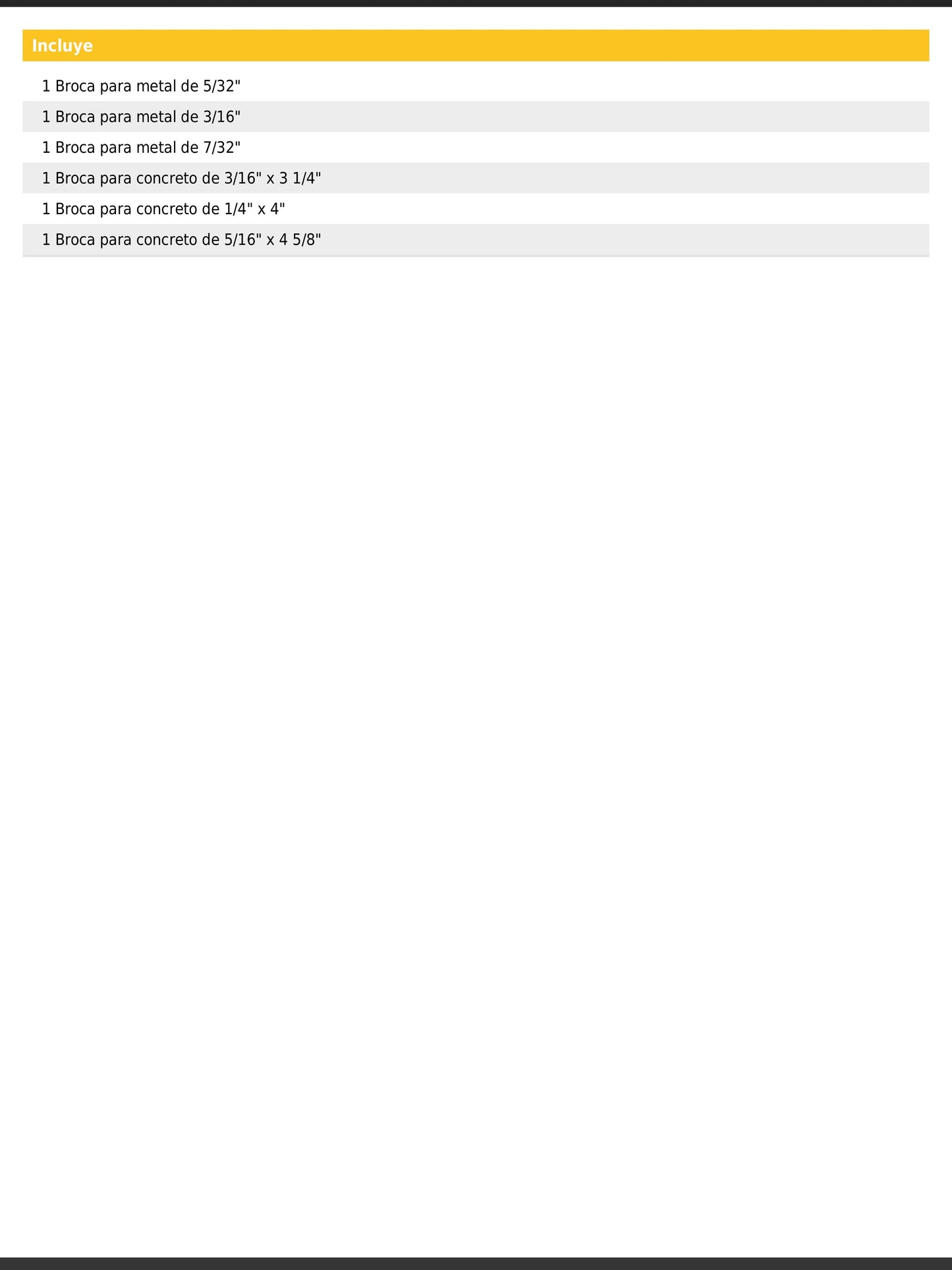 Juego de 9 brocas para metal, concreto y madera