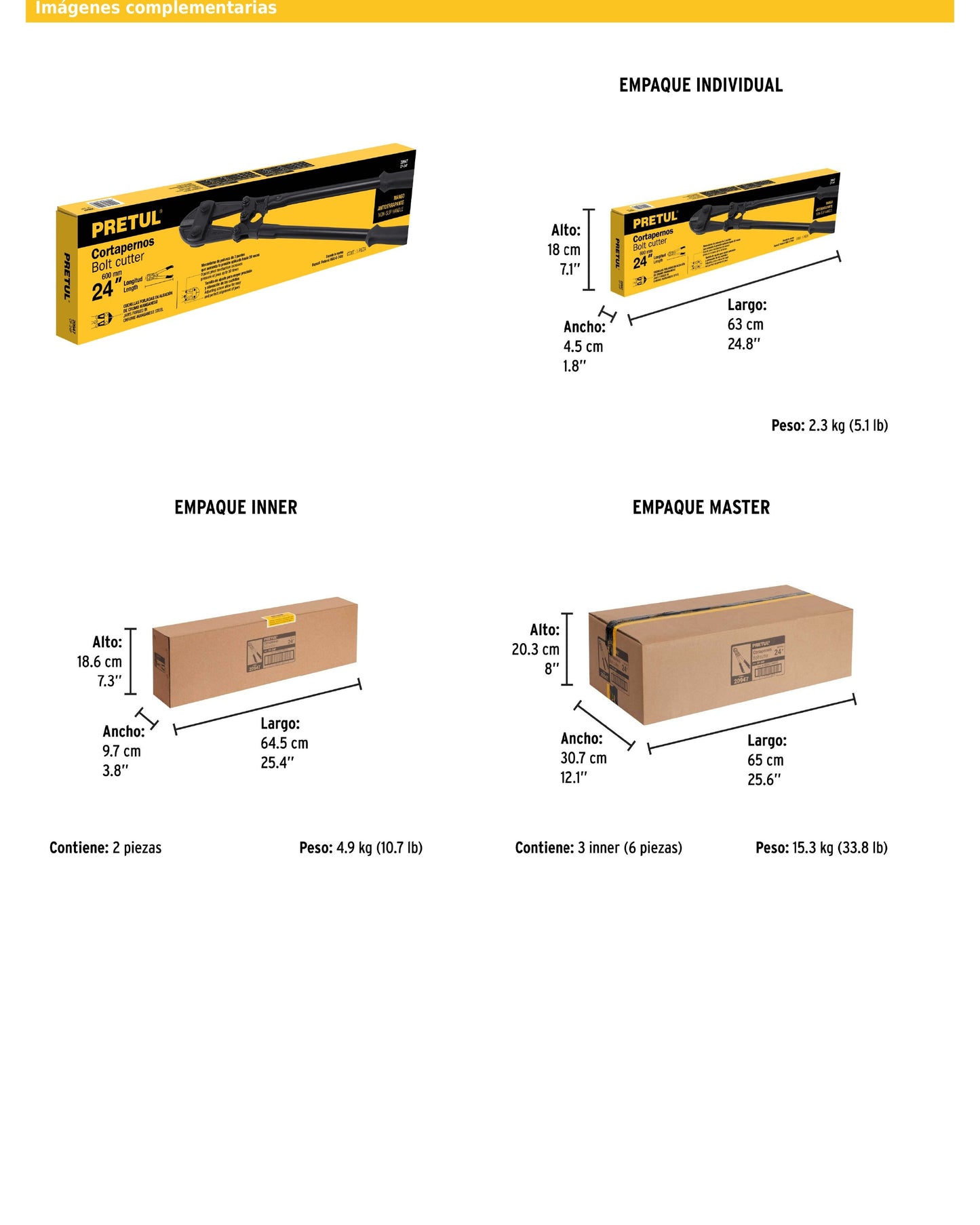 Cortapernos de 24 pulgadas con mango tubular