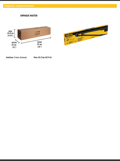 Cortapernos de 36 pulgadas con mango tubular