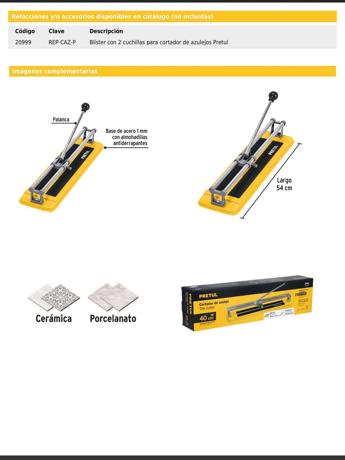 Cortador de azulejo de 40 cm