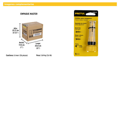 Chiflón de plástico de 4" para manguera