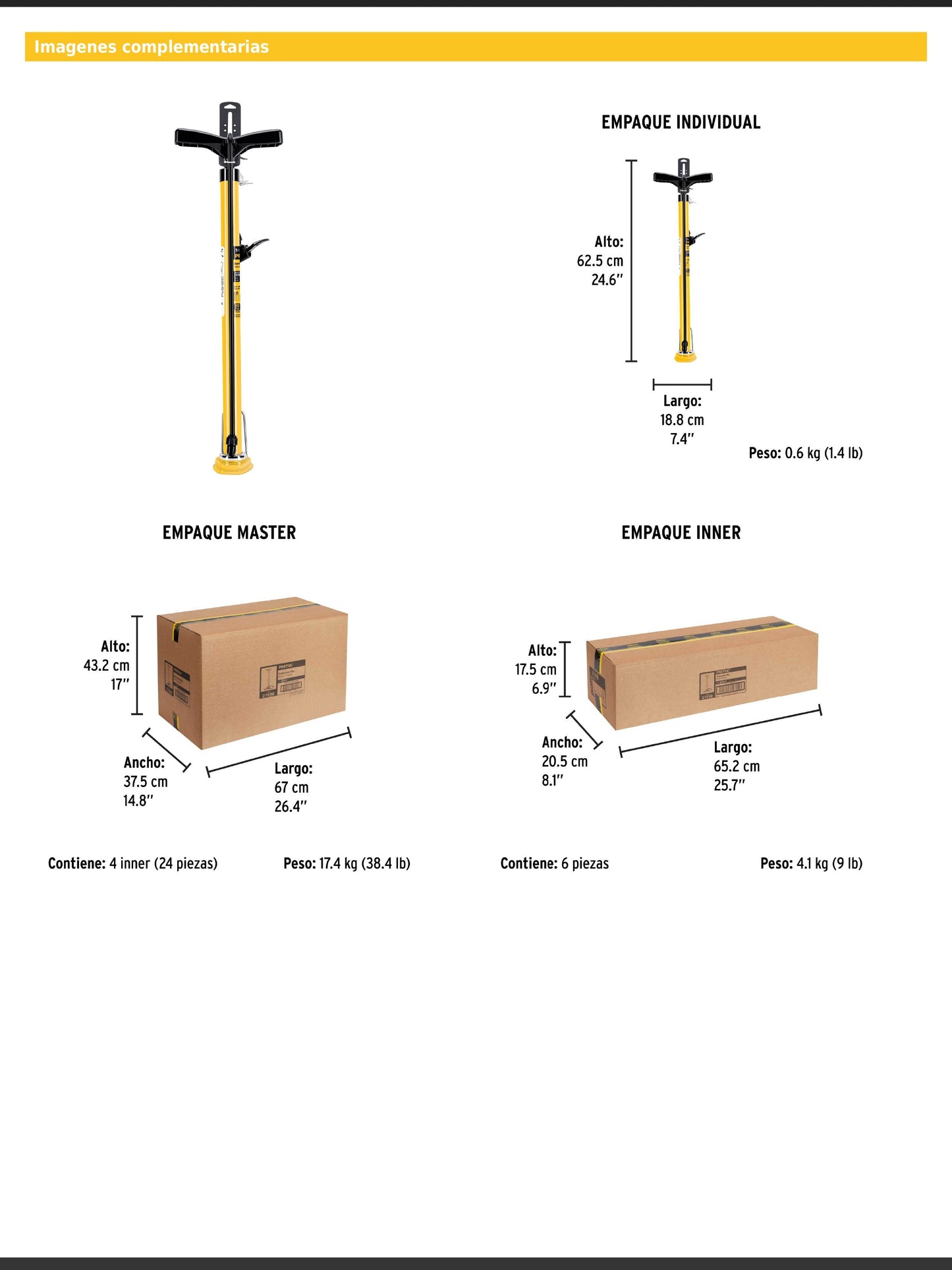 Bomba manual para inflar de 80 PSI