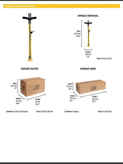 Bomba manual para inflar de 80 PSI