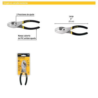 Pinza de chofer 6" mango de PVC