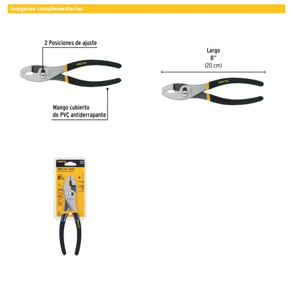 Pinza de chofer 8" mango de PVC