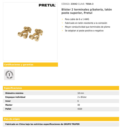 Terminal para batería SEIWA