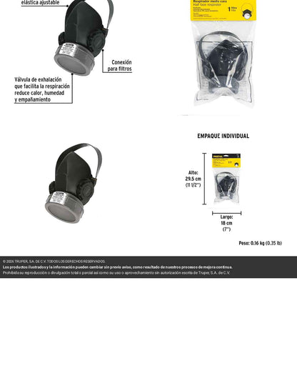 Respirador reutilizable con 1 filtro