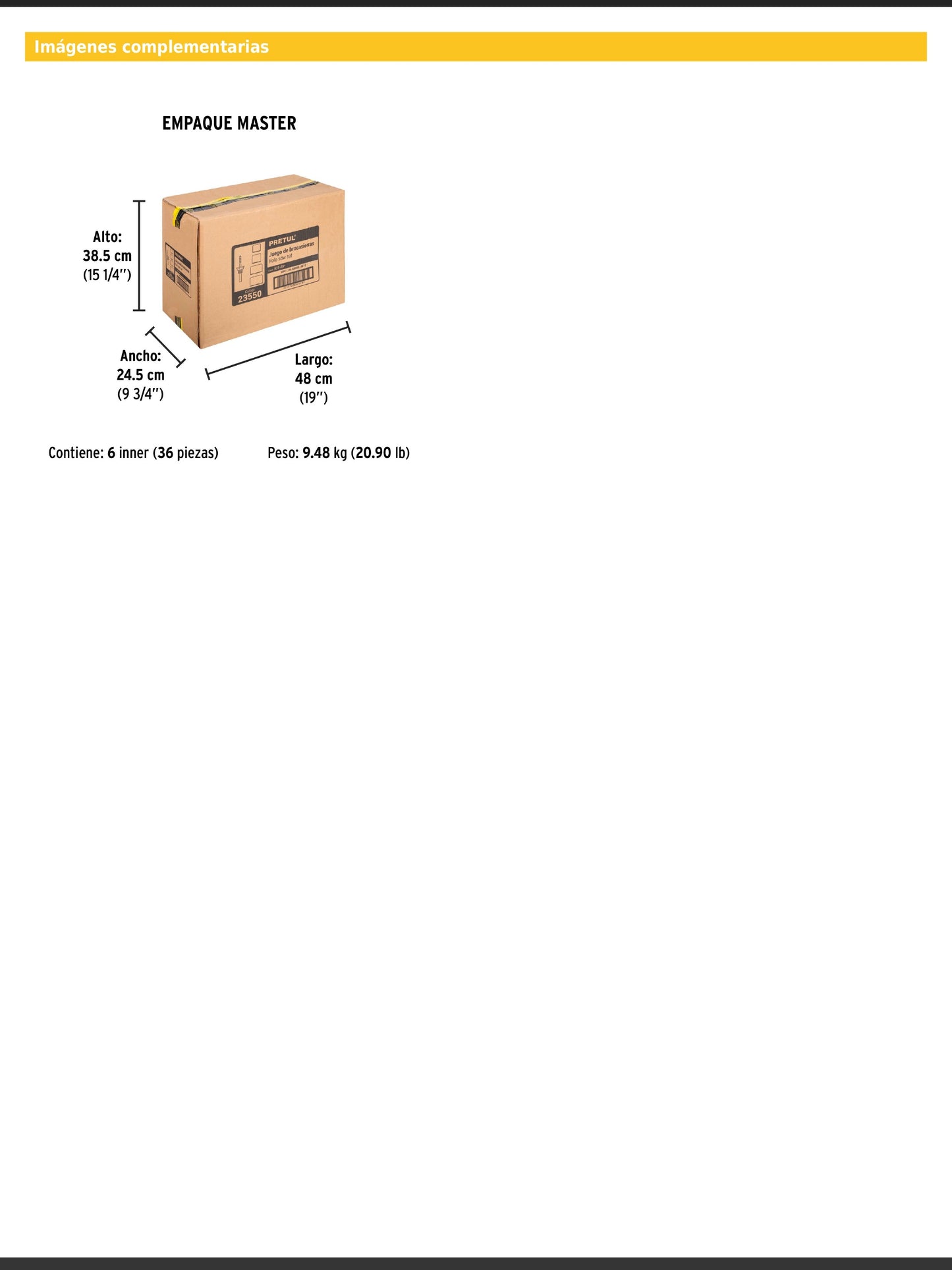 Juego de 5 piezas con brocasierras y mandril
