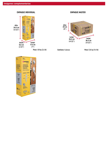 Jaladera y perilla de entrada principal con acabado cromo mate