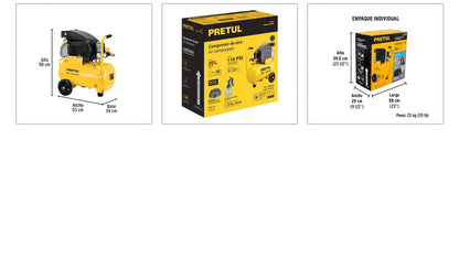 Kit compresor 20 L manguera y pistola