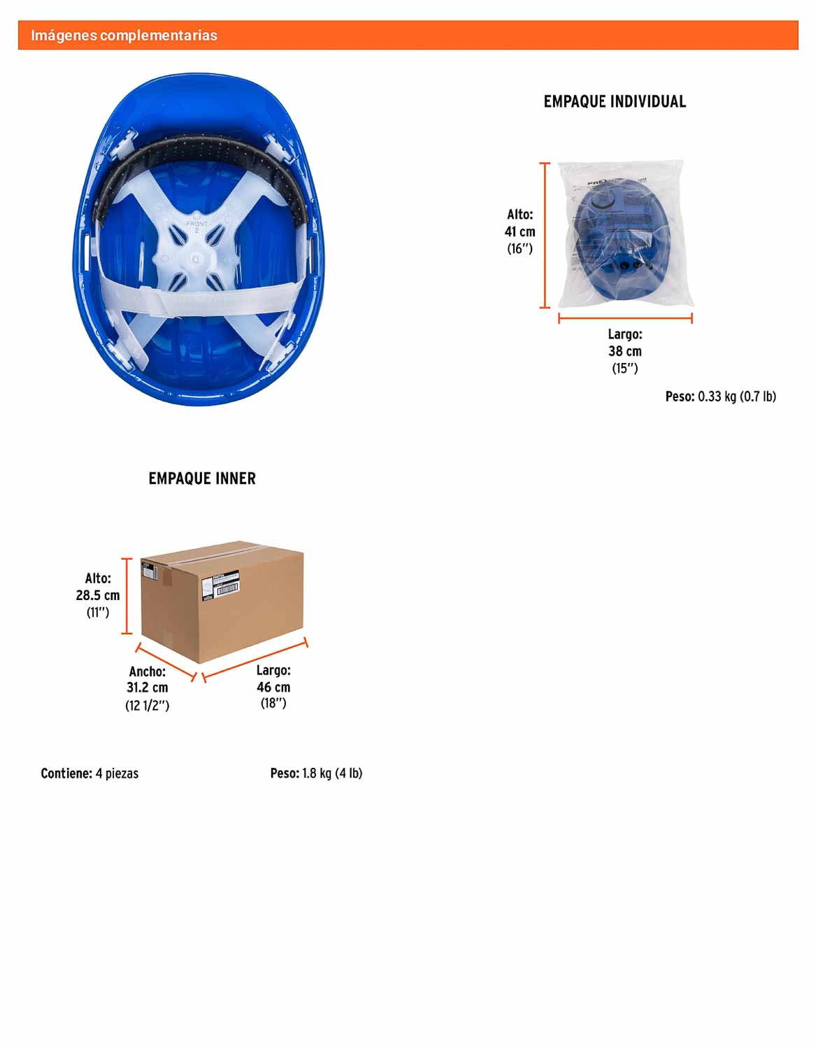 Casco de Seguridad Industrial con Ajuste por Intervalos  Azul