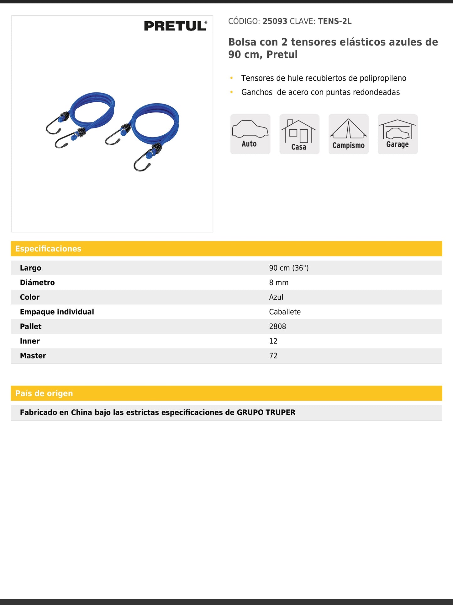 Tensores elásticos azules de 90 cm
