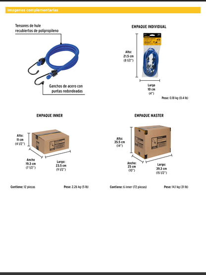 Tensores elásticos azules de 90 cm