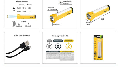 Linterna plástica LED 100 lm recargable