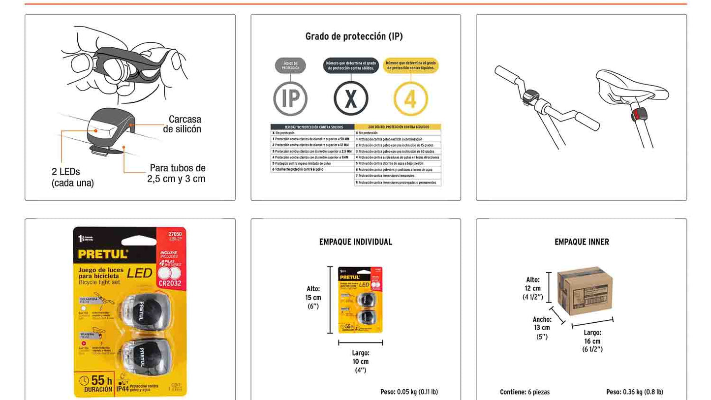 Juego de luces LED para bicicleta