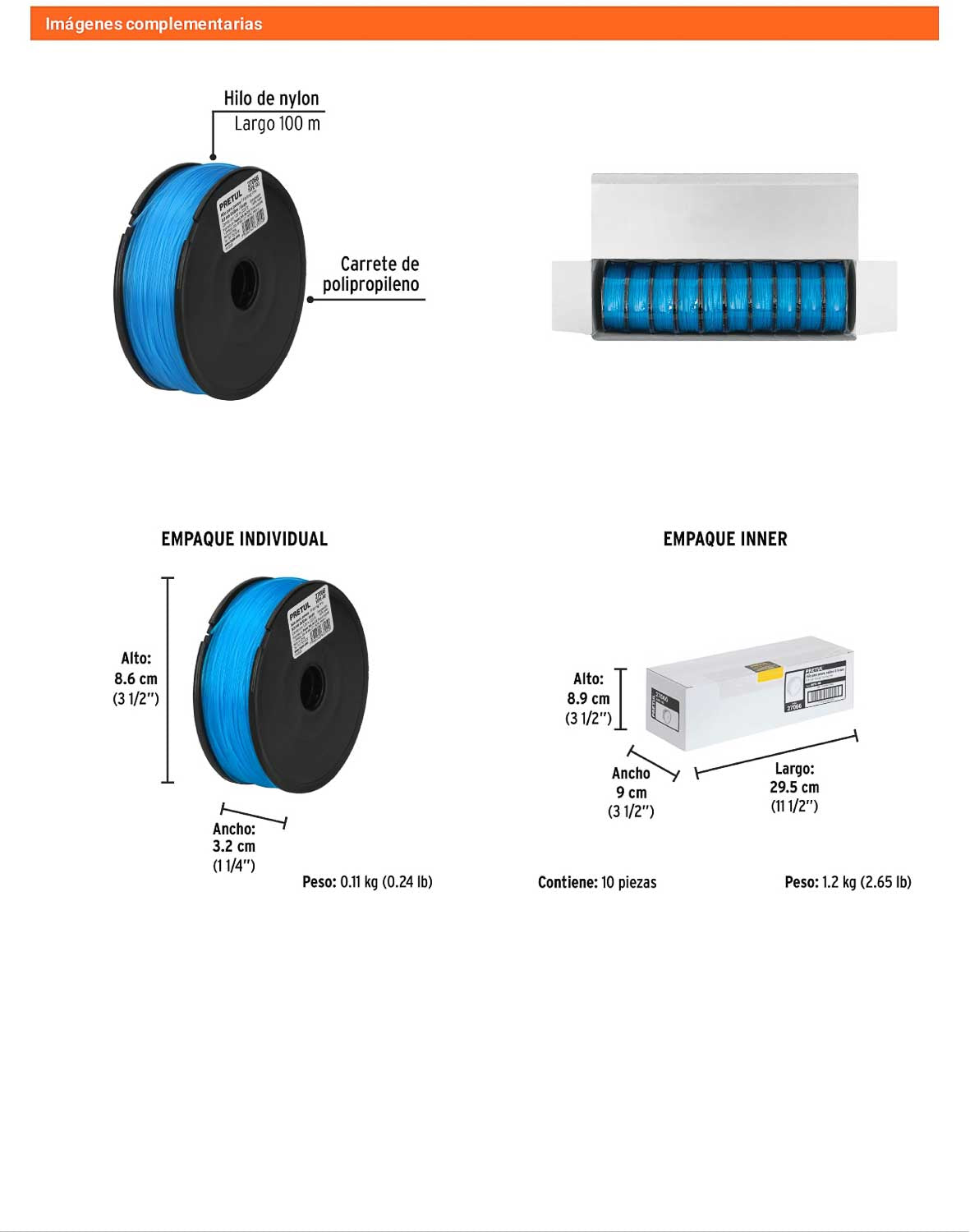 Hilo de pesca azul 0.90 mm