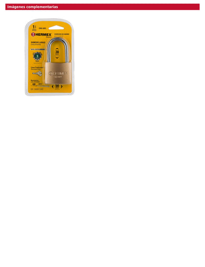 Candado de hierro color latón 50 mm largo