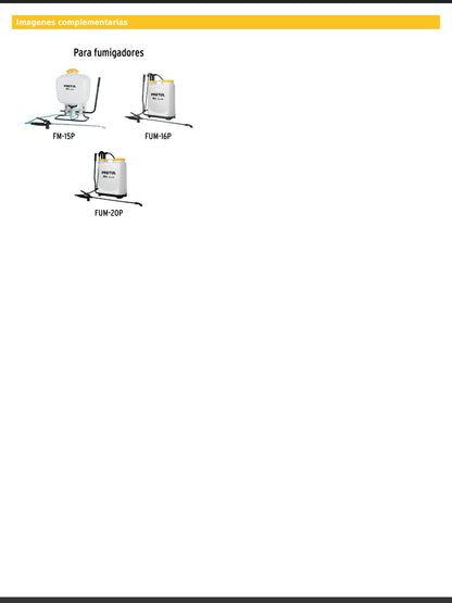 Pistola completa para fumigador de 12 16 y 20 litros