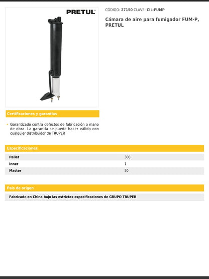 Cámara de aire para fumigador FUM-P