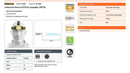 Linterna de minero LED 95 lm