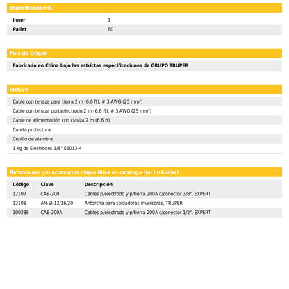 Soldadora inversora de 160 A Bi-voltaje 127/220 V con display digital y función TIG