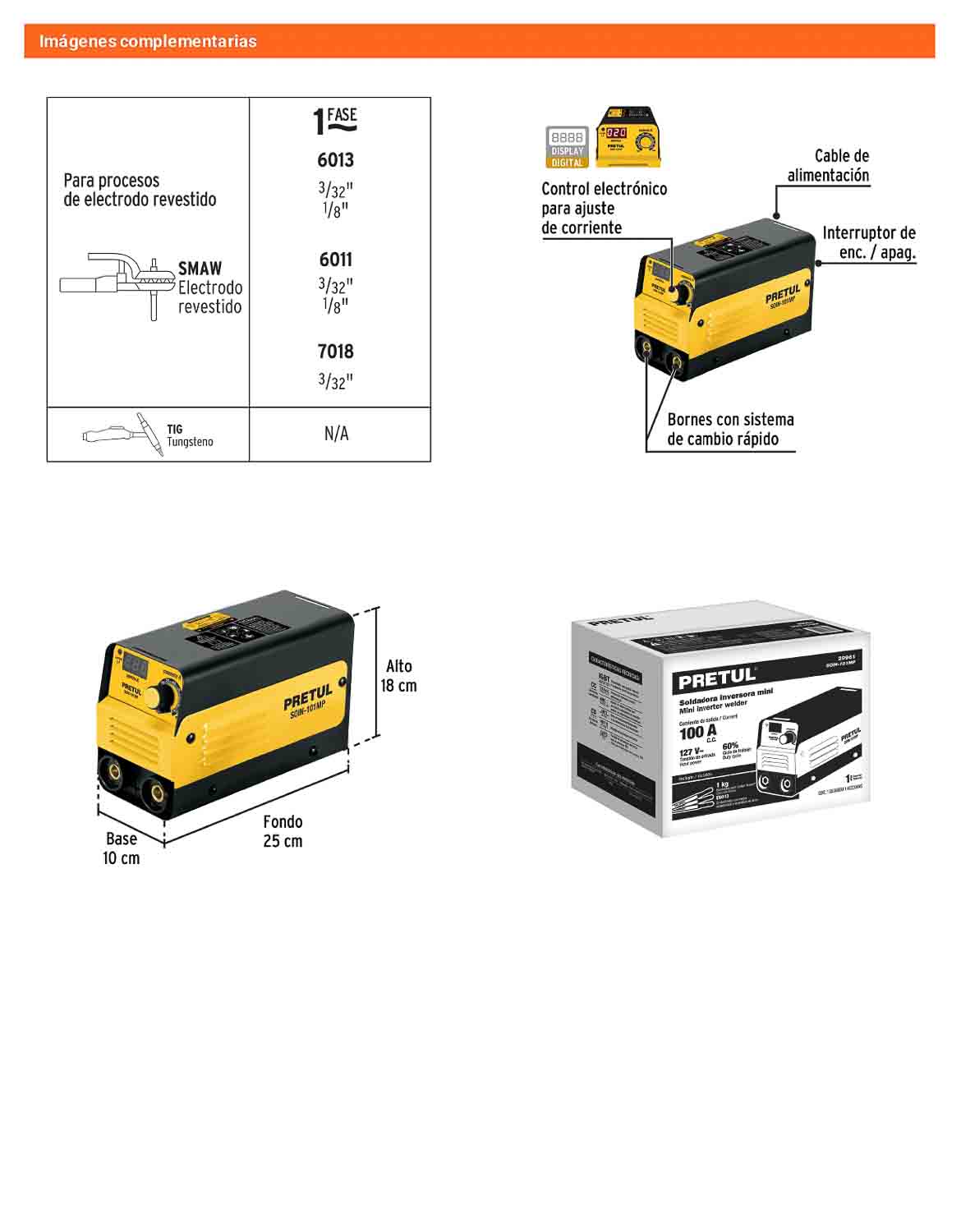 Mini soldadora inversora compacta 100A 127V