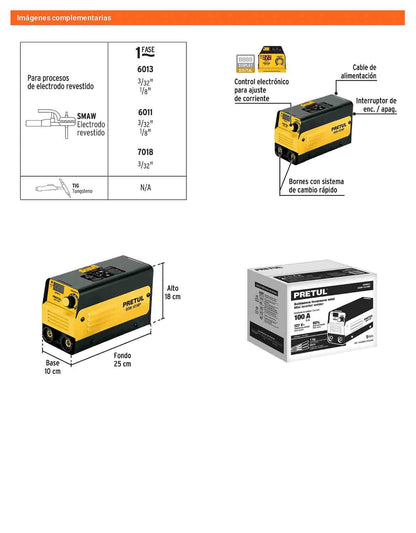 Mini soldadora inversora compacta 100A 127V
