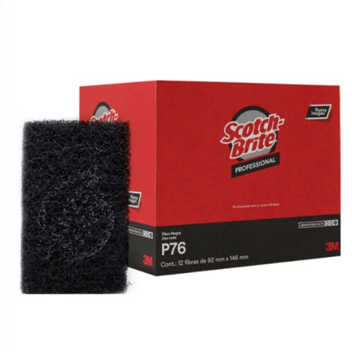Mascón Scotch-Brite Negro Uso Pesado 4 x 6 Pulgadas Caja de 12