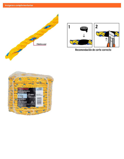 Cuerda Polipropileno 8mm Rollo 1kg