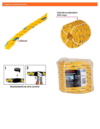 Cuerda Polipropileno 10mm Rollo 1kg