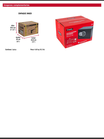 Caja fuerte de seguridad electrónica de acero chica con combinación programable