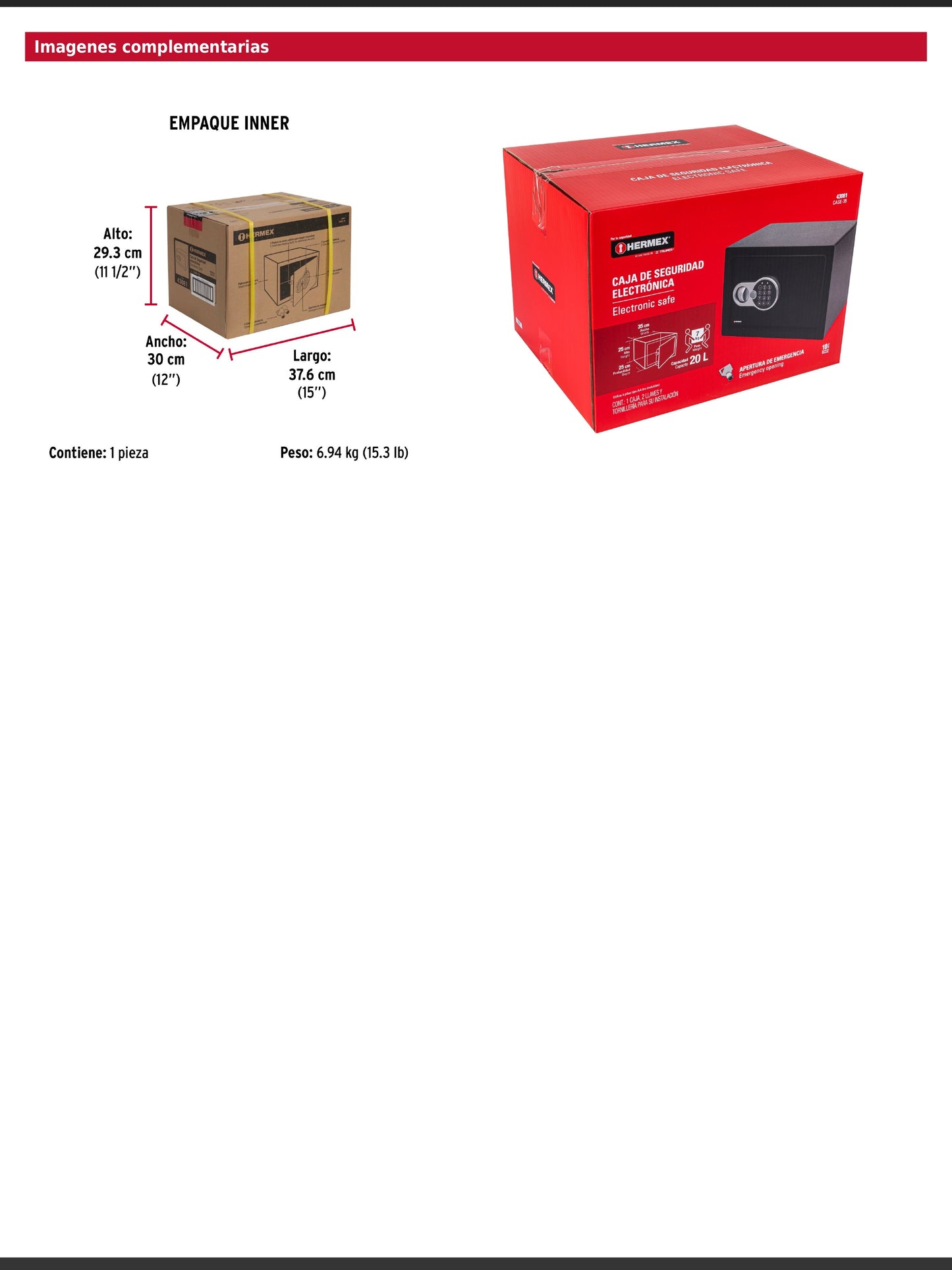 Caja fuerte de seguridad electrónica de acero mediana con combinación programable