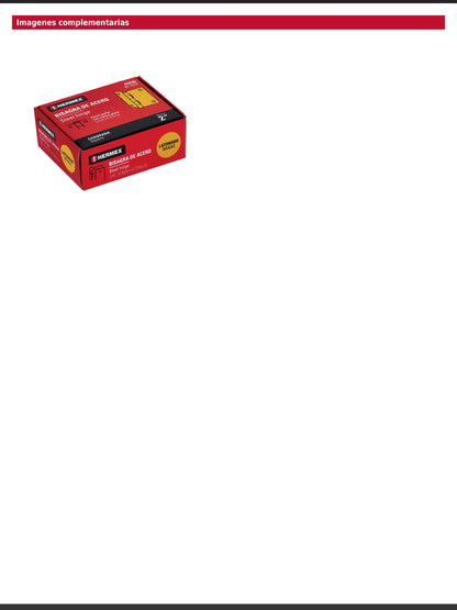 Bisagra cuadrada de acero con acabado latonado