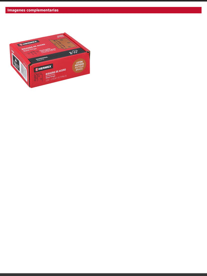 Bisagra cuadrada de acero con acabado latón antiguo