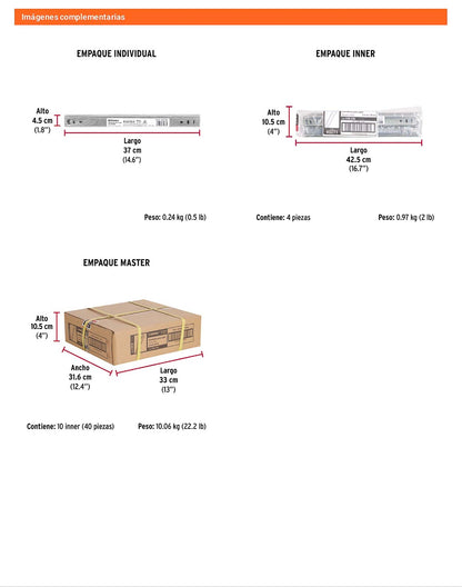 Corredera extensión 30cm para cajón