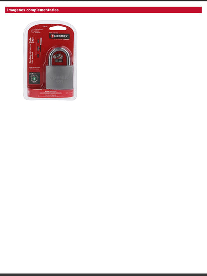 Candado de hierro de 45 mm con gancho corto