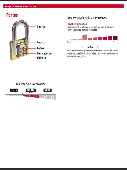 Blíster con 2 candados de hierro de 45 mm con gancho corto
