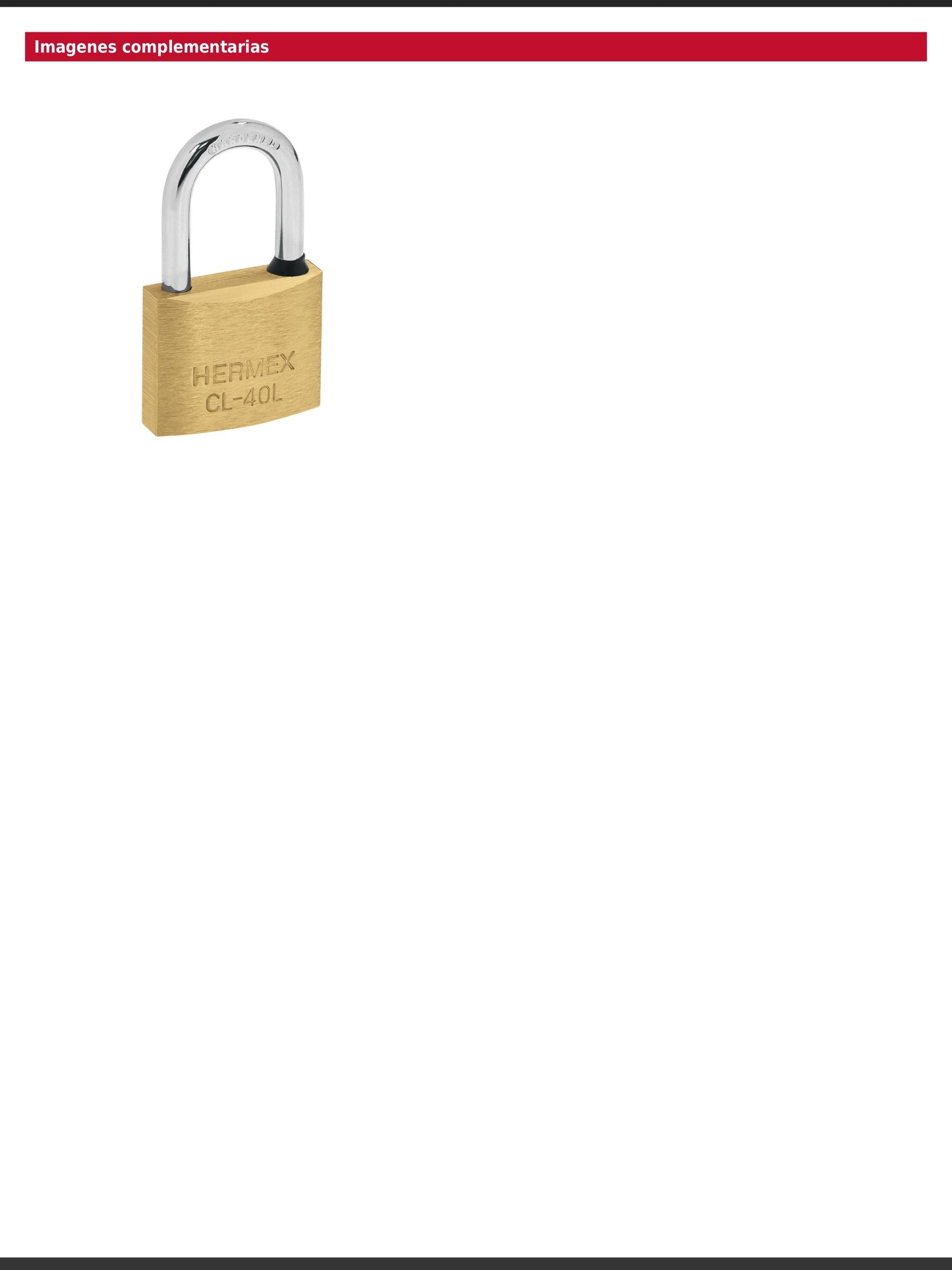 Blíster con 2 candados de latón de 40 mm con gancho largo