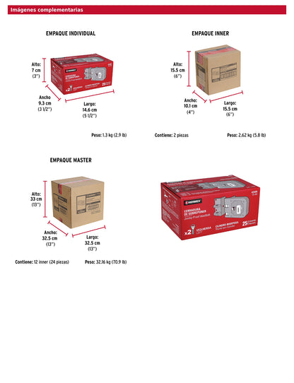 Cerradura de sobreponer para puerta corrediza con mariposa izquierda