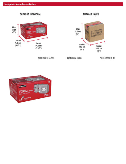 Cerradura de sobreponer para puerta corrediza clásica izquierda