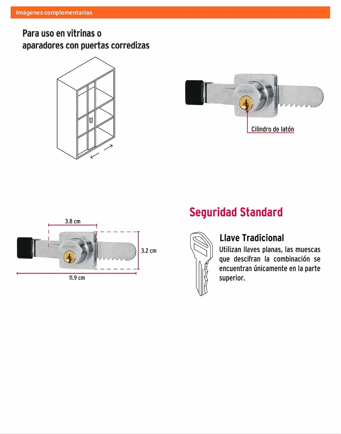 Cerradura para vitrina