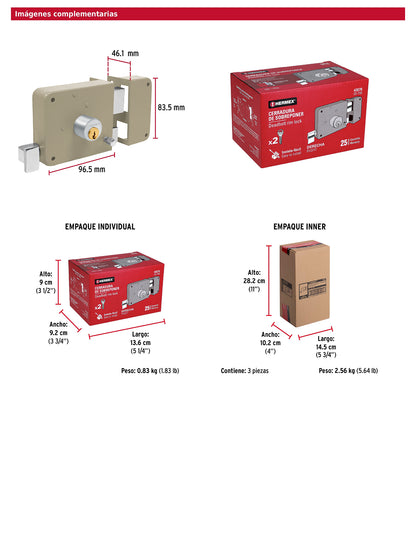 Cerradura de sobreponer instala fácil derecha tradicional